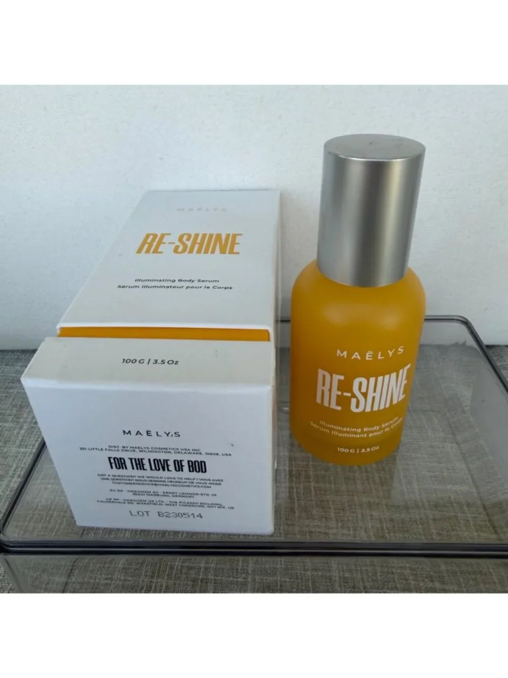 $59 NEW MAELYS RE-SHINE ILLUMINATING BODY SERUM 3.5OZ